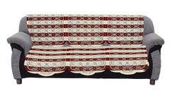 Kuber Industries Flower Cotton Floral Sofa Cover, 70" x 29", Set of 6, Brown, Standard (CTSOFA029)