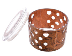 Kuber Industries Wooden Design Plastic Dry Fruits Nuts Snacks Storage Container Set with Serving Tray, Set of 5 (Brown), Standard