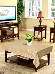 Heart Home Coin Printed Cotton 4 Seater Center Table Cover,40"x60" (Sand)-44HH073