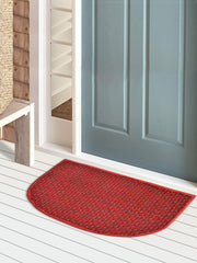 Heart Home D Shape Anti-Slip Durable Rubber Door Mat, Welcome Mat for Entryway,Patio,Garage, Outdoor, 21"x14"- Pack of 2 (Red)-47HH01301