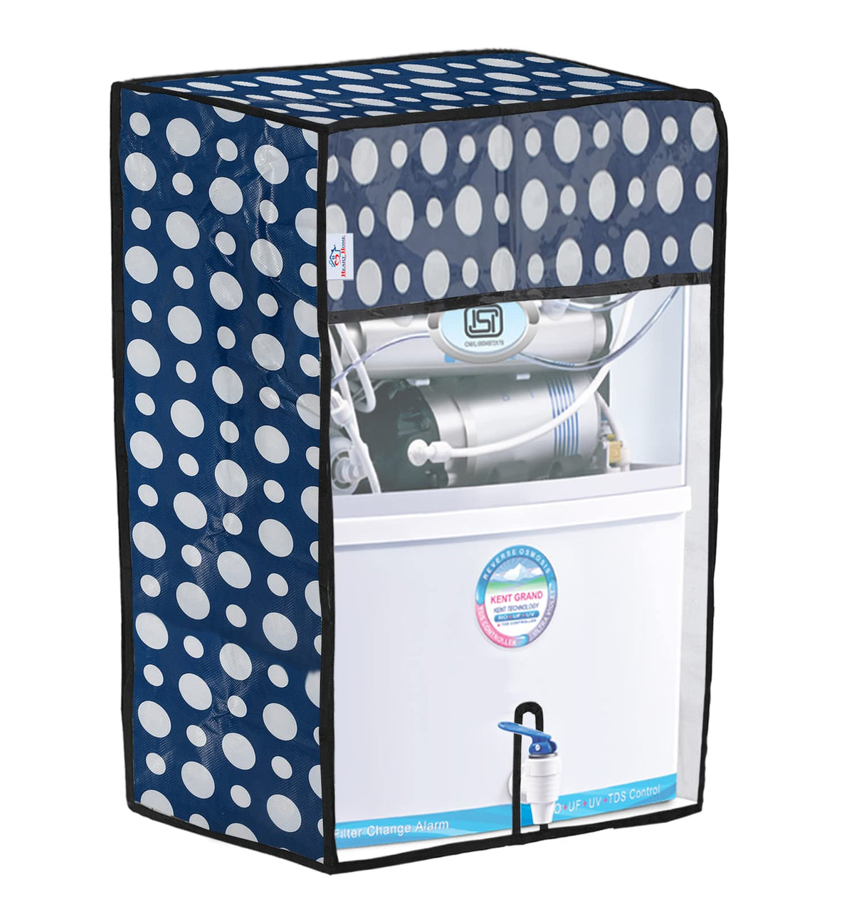 Heart Home PVC Dot Print Water Purifier RO Cover for Home & Kitchen (Grey) 54HH4144.