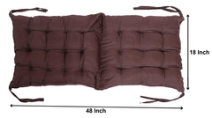 Heart Home Microfiber Back and Seat Chair Cushion with Ties Set of 2 (Brown)
