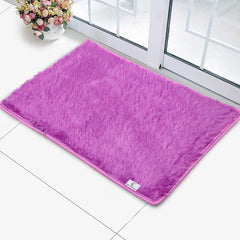Kuber Industries Door Mat (Purple, Microfiber, 56x37 cm) (KUBQMART011484)
