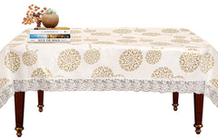 Heart Home PVC 4 Seater Center Table Cover (Yellow) 40 x 60 Inches CTHH8052