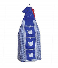 Kuber Industries Baby Almirah Hanging Three Cabinet for Kids (Blue Horse Print),Standard,VAS05143