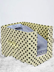 Heart Home Dot Printed Multiuses Non-Woven Closet Organizer With Handles (Cream & Black) -HS43HEARTH26557