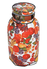 Kuber Industries Fruit Printed PVC Lpg Gas Cylinder Cover- Pack of 2-HS43KUBMART25619, Maroon & Cram, Standard