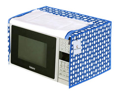Kuber Industries Polka Dots Design PVC Microwave Oven Full Closure Cover for 20 Litre (Blue) CTKTC33223