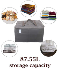 Kuber Industries Rexine Jumbo Attachi Travel Blanket Cover|Travel Duffle|Storage Carrying Bag|Travel Multi-Purpose Bag|Size 58 x 48 x 34 CM (Grey) CTKTC034726