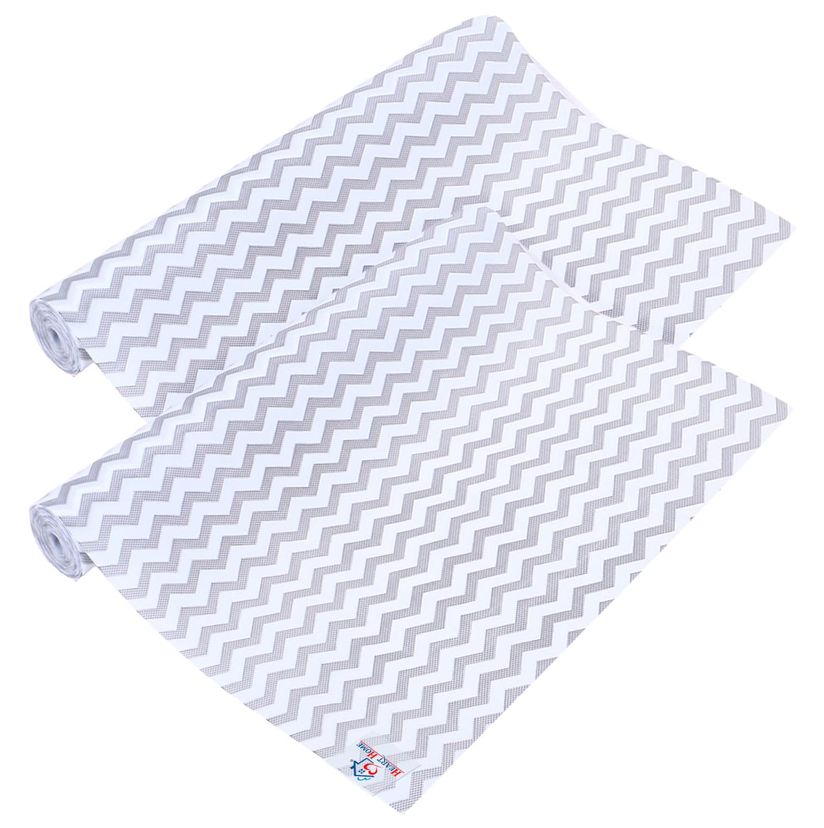 Heart Home Shelf Liner | EVA Kitchen Cabinet Shelf Mat | Anti-Slip Bathroom Mat | Fridge Mat | Table Mat | Zig Zag Design Wardrobe Mat | 3 Meter | Pack of 2 |Gray