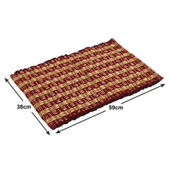 Heart Home Strips Design Multiuses Washable Cotton Door Mat, Bathmat, 23"x14" (Brown)-50HH01111
