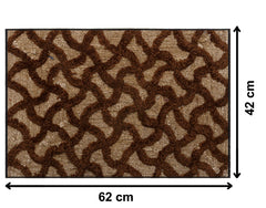 Heart Home Soft, Lightweigth, Washable, Non Slip Doormat Entrance Rug Dirt Trapper Mat Shoes Scraper for Entry, Patio, Porch- Pack of 2 (Brown & Blue)