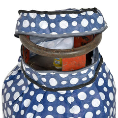 Heart Home PVC Dot Print Waterproof and Dustproof Cylinder Cover for Home & Kitchen Pack of 2 (Blue) 52HH3944