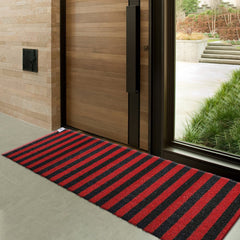 Heart Home Rubber Strips Design Door Mat for Porch/Kitchen/Bathroom/Laundry Room, 24"x72" (Red) 54HH4005.