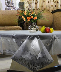 Kuber Industries 3D Design Floral PVC 4 Seater Center Table Cover - White, Standard (CTKTC03498)