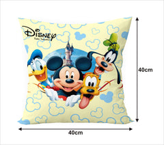 Heart Home Disney Printed Microfibre Filled Cushion Filler 16"x16" (Cream)-KUBMART15877 (Model Number: HHEART015877)