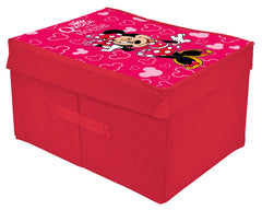 Kuber Industries Disney Minnie Print Non Woven Fabric Foldable Cloth Storage Wardrobe Organiser Box with Lid, Extra Large (Pink)-KUBMART16325