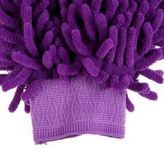 Heart Home Chenille Mitts|Microfiber Cleaning Gloves|Inside Waterproof Cloth Gloves|100 Gram Weighted Hand Duster|Chenille Gloves for Car|Glass|Pack of 2 (Purple)