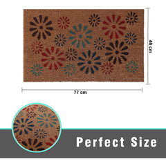 Heart Home Door Mat|Polyethylene Durable & Anti-Slip Natural Sunshine Print Floor Mat|Rug for Indoor or Outdoor, 30x20 Inch (Brown)