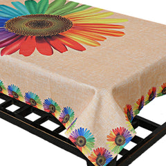 Kuber Industries Center Table Cover|Table Cover 4 Seater|Sun Flower Design|Jute Table Cloth (Gold)