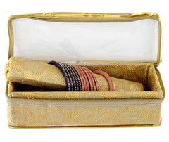 Kuber Industries Multipurpose Carry Design Laminated 1 Rod Bangle Box/Organizer/Case With Tranasparent Top (Gold)-47KM025
