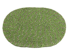 Kuber Industries Cotton Oval Door Mat for Porch/Kitchen/Bathroom/Laundry Room,Pack of 3 (Green) 54KM3954