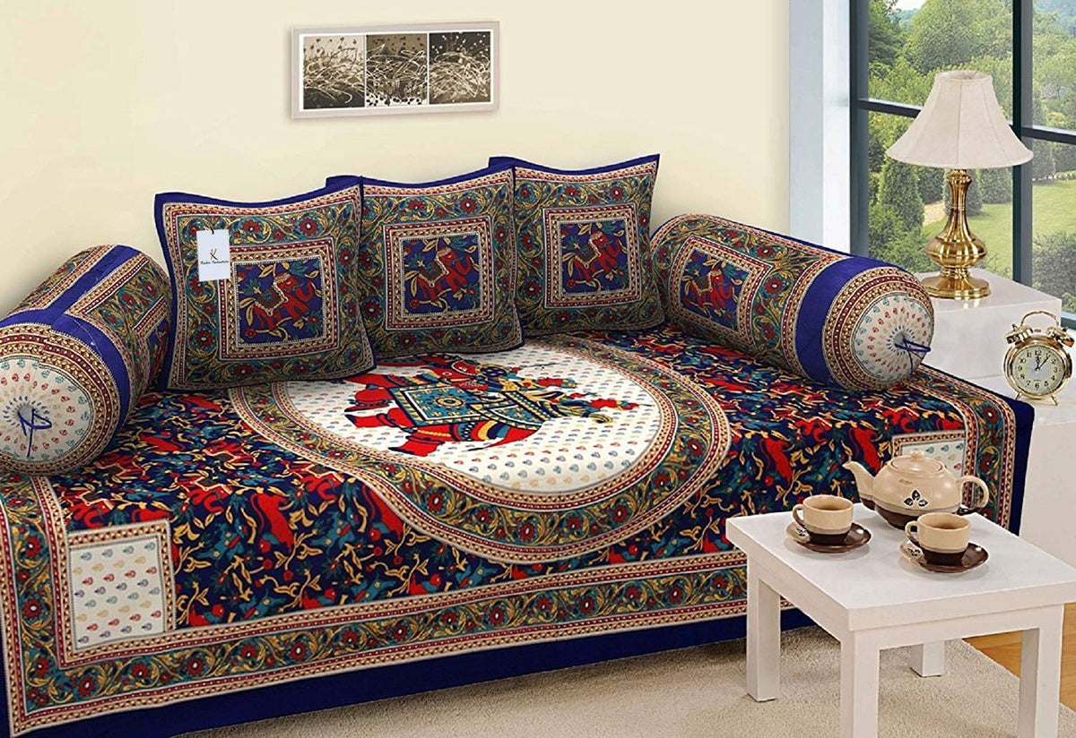 Kuber Industries 6 Piece Cotton Diwan Cover Set - Multicolour
