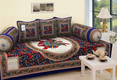 Kuber Industries 6 Piece Cotton Diwan Cover Set - Multicolour