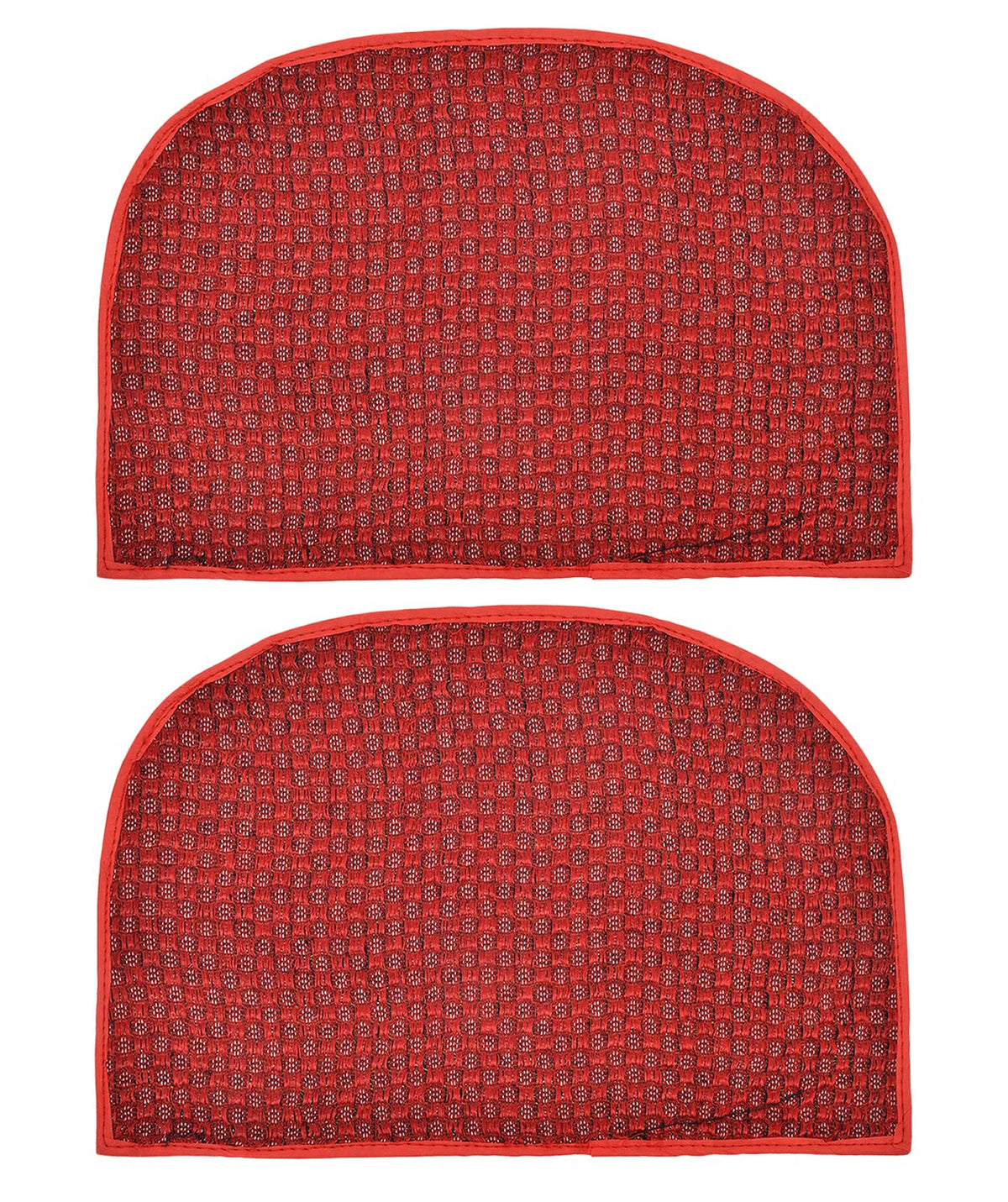 Heart Home D Shape Anti-Slip Durable Rubber Door Mat, Welcome Mat for Entryway,Patio,Garage, Outdoor, 21"x14"- Pack of 2 (Red)-47HH01301