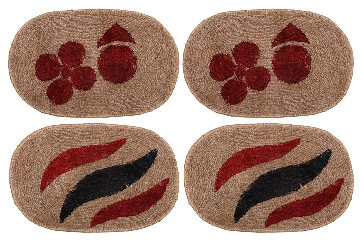 Kuber Industries Cotton 4 Pieces Anti Slip Door Mat 14.5"x21.5" (Brown) -CTLTC11485