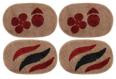 Kuber Industries Cotton 4 Pieces Anti Slip Door Mat 14.5"x21.5" (Brown) -CTLTC11485