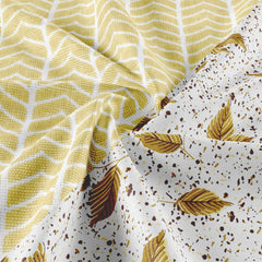 Kuber Industries Blanket | Cotton Single Bed Dohar | Blanket For Home | Reversible AC Blanket For Travelling | Blanket For Summer | Blanket For Winters | Leaf Print | Brown