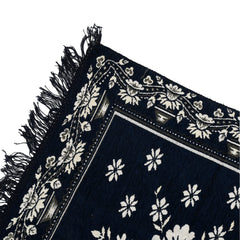 Kuber Industries Flower Print Rug Bedside Runner for Home Décor 4X2 Ft. (Blue)