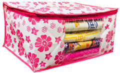 Kuber Industries 3 Piece Non Woven Saree Cover Set, Pink (SS22)