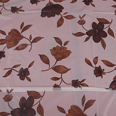 Heart Home Flower Printed PVC Double Bed Mattress Protector, 80"x80" Inch (Cream)