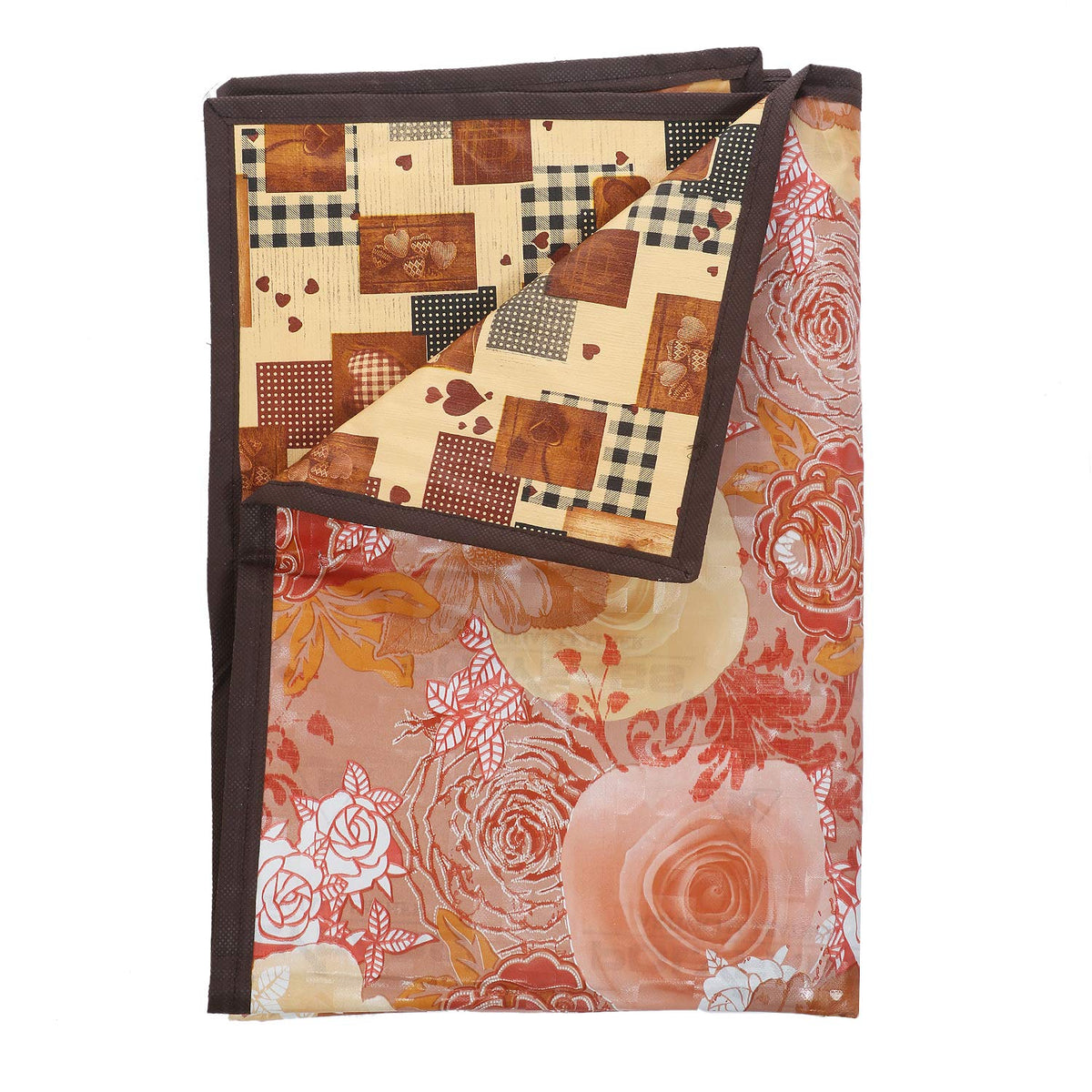 Kuber Industries Floral Design PVC Reversible Food Mat Bed Server -(Pink)