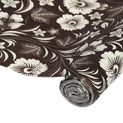 Kuber Industries Flower Print PVC Wardrobe Kitchen Drawer Cupboard Cabinet Shelf Mat, Shelf Liner 5 Mtr (Brown)-KUBMART10725