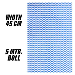 Heart Home Shelf Liner | EVA Kitchen Cabinet Shelf Mat | Anti-Slip Bathroom Mat | Fridge Mat | Table Mat | Zig Zag Design Wardrobe Mat | 5 Meter | Blue