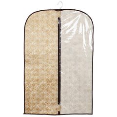 Kuber Industries Exclusive Metalic Printed Half Transparent Non Woven Men's Coat Blazer Cover (Golden & Brown) - CTLTC038145