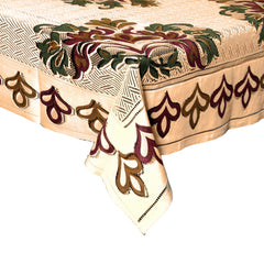 Kuber Industries Floral Printed Cotton 4 Seater Center Table Cover,40"x60" (Sand & Maroon)-44KM069