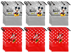 Kuber Industries Disney Print 18 Piece Non Woven Travel Shoe Cover, String Bag Organizer (Grey & Red) -HS_35_KUBMARTS18103