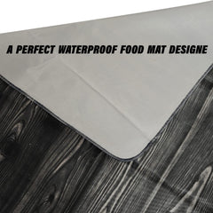 Heart Home Food Mat | Wooden Texture Bed Server | Laminated Bed Protector for Home | Bed Server for Bedsheet | 36 Inch | Black