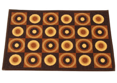 Kuber Industries Circle Design Door Mat (Brown, Cotton, 27x18 inch)