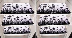 Kuber Industries Flower Design 6 Pieces PVC Refrigerator/Fridge Multipurpose Drawer Mat Set(Black & White)-CTKTC32700
