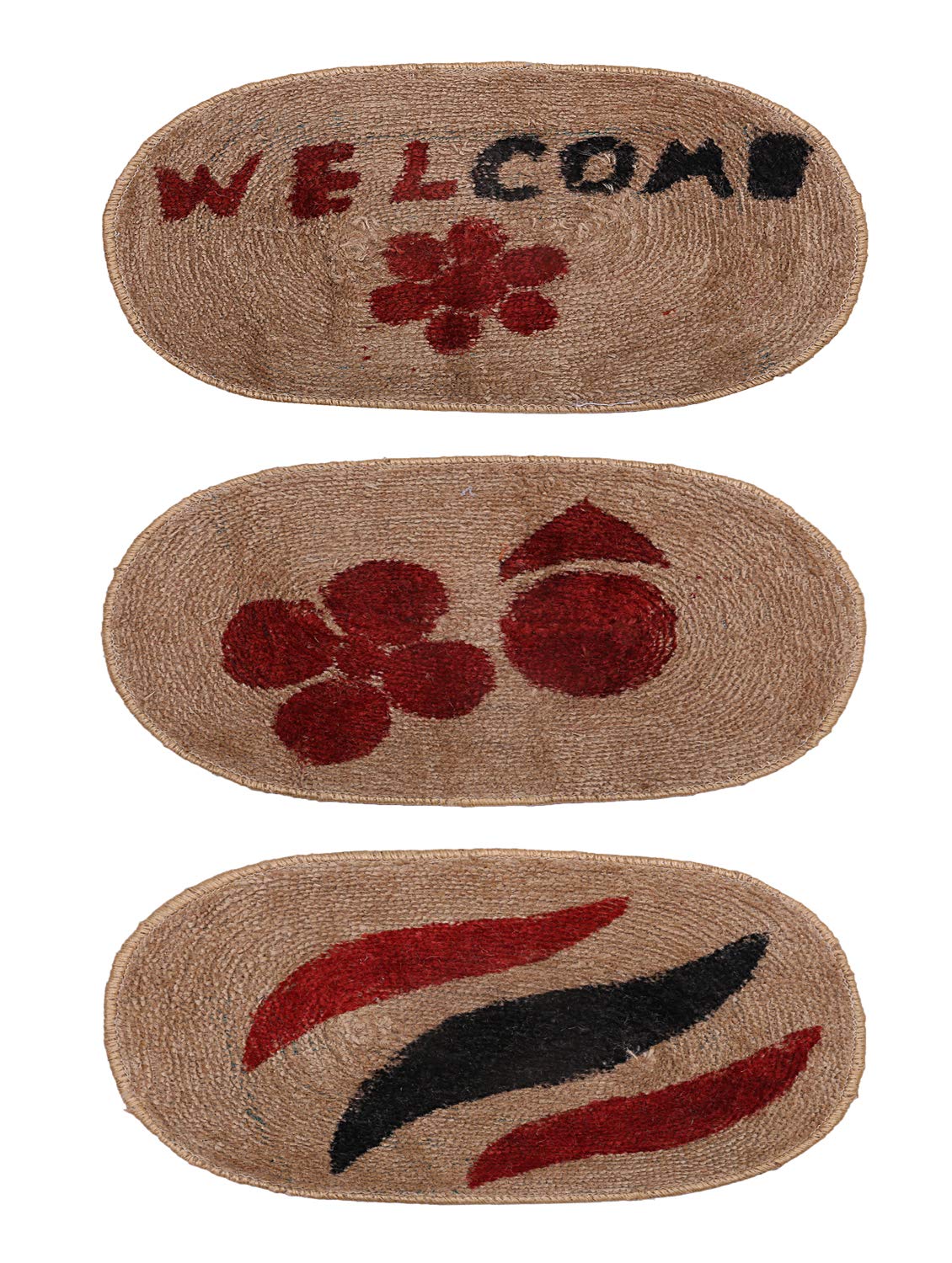 Kuber Industries Cotton 3 Pieces Anti Slip Door Mat 14.5"x21.5" (Brown) -CTLTC11482