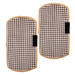 Kuber Industries Fridge Handle Cover | Refrigerator Handle Cover | Fridge Door Handle Protector | Fridge Door Handle Cover | Barik Check Fridge Handle Cover | 2 Piece Set | Brown