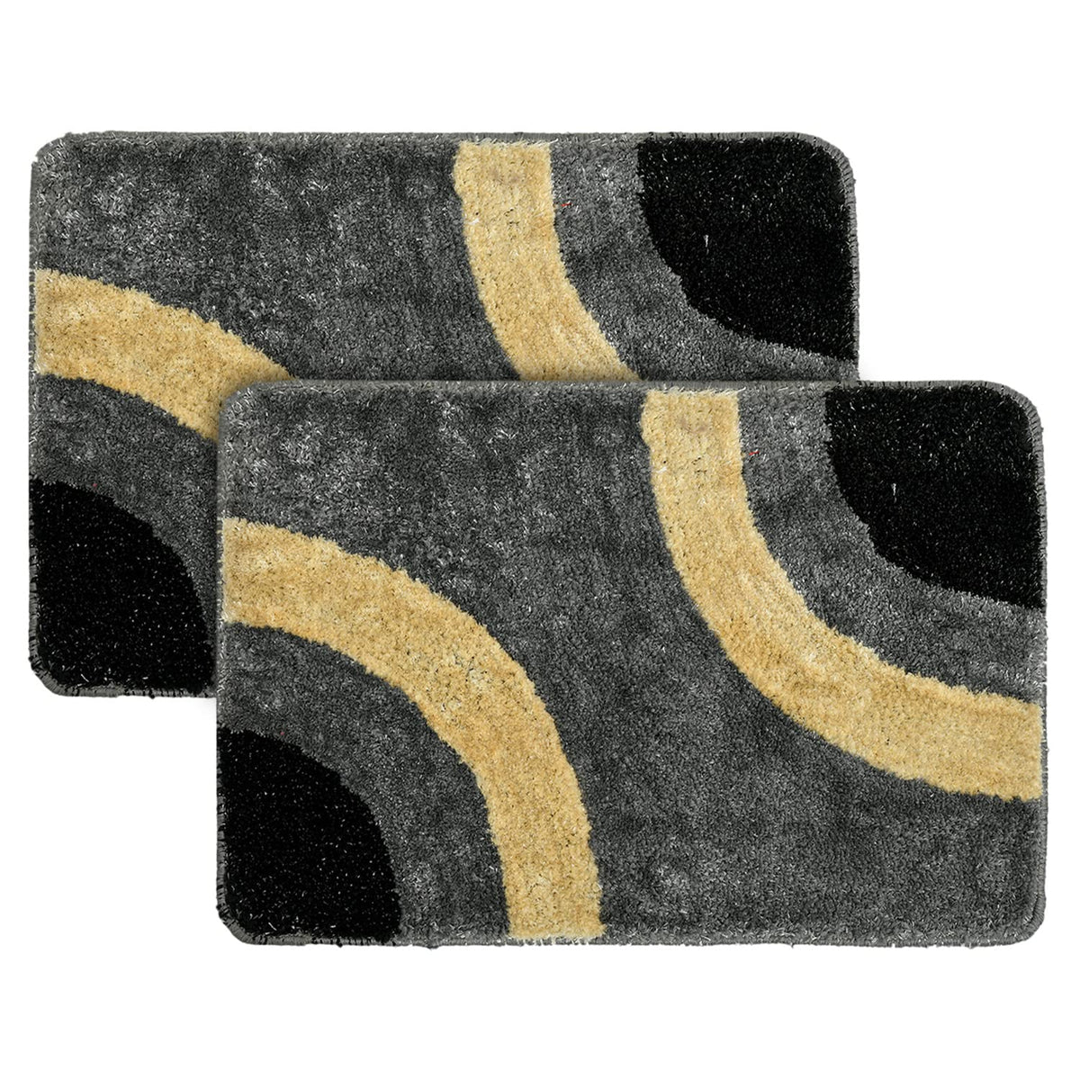 Heart Home Designer Soft, Lightweight Velvet Door Mats for Entry, Patio, Porch, Bedroom, Living Room- Pack of 2 (Brown)-50HH01080