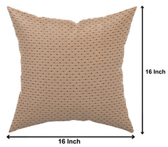 Heart Home Velvet Dot Printed Soft Decorative Square Throw Pillow Cover, Cushion Covers, Pillow Case for Sofa Couch Bed Chair 16x16 Inch- Pack of 4(Cream), Standard (HS_37_HEARTH020266)