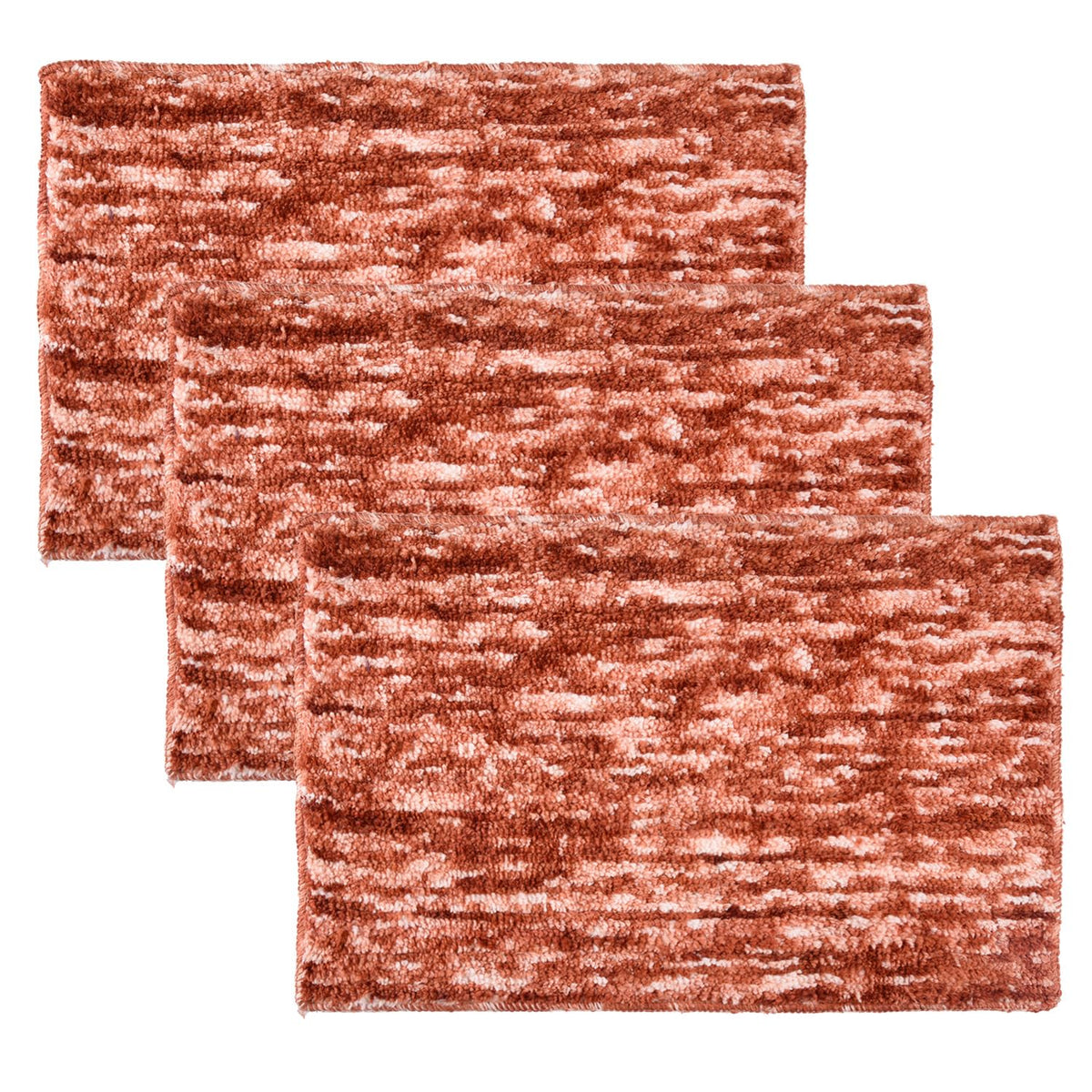 Heart Home Door Mat | Multi Riyal Doormat | Microfiber Entrance Mat | Entry Doormat | Office Entrance Door Mat | Door Mat for Home | Door Mat for Living | Pack of 3 | Orange