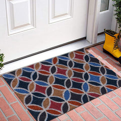 Kuber Industries Door Mat|Polyethylene Durable & Anti-Slip Natural Floral Print Floor Mat|Rug for Indoor or Outdoor, 30x20 Inch (Brown)